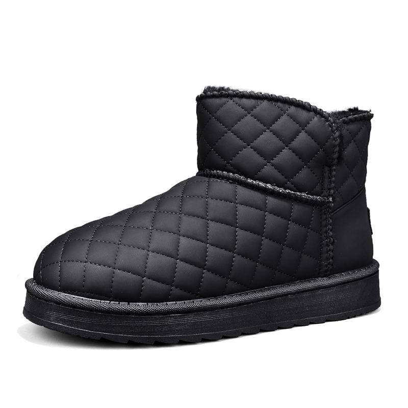 

Leather Snow Boots Men s High Top Thermal Fleece Lined Winter Shoes Anti-Slip Cold Weather Boots Outdoor Cotton Casual Shoes 39