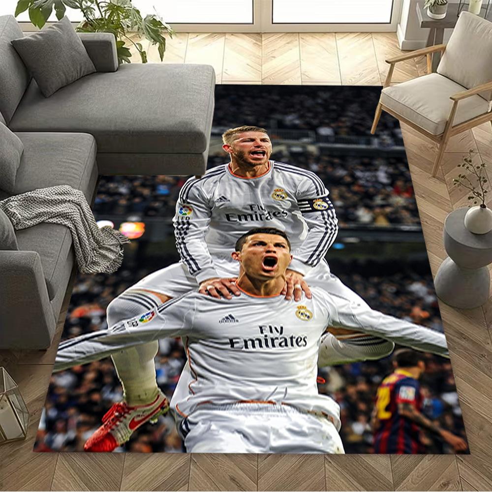 Cristiano Ronaldo Soccer Action Floor Mat Suitable for Dormitory Dining Room Living Rooms Study Room Anti-slip Rug Office Home Decor Best for Christma