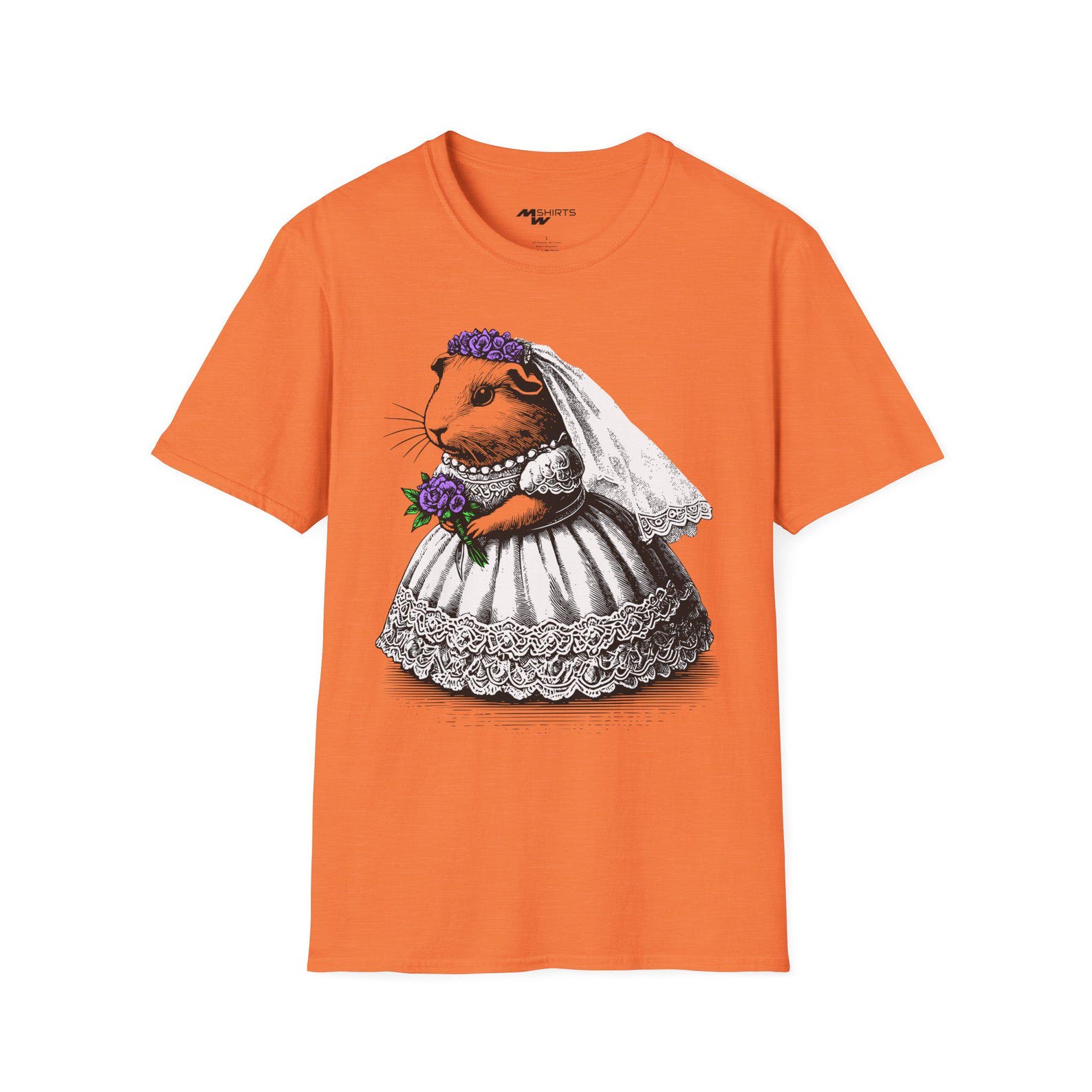 Whimsical Guinea Pig Wedding T-Shirt: Fun Pet Lover Gift S
