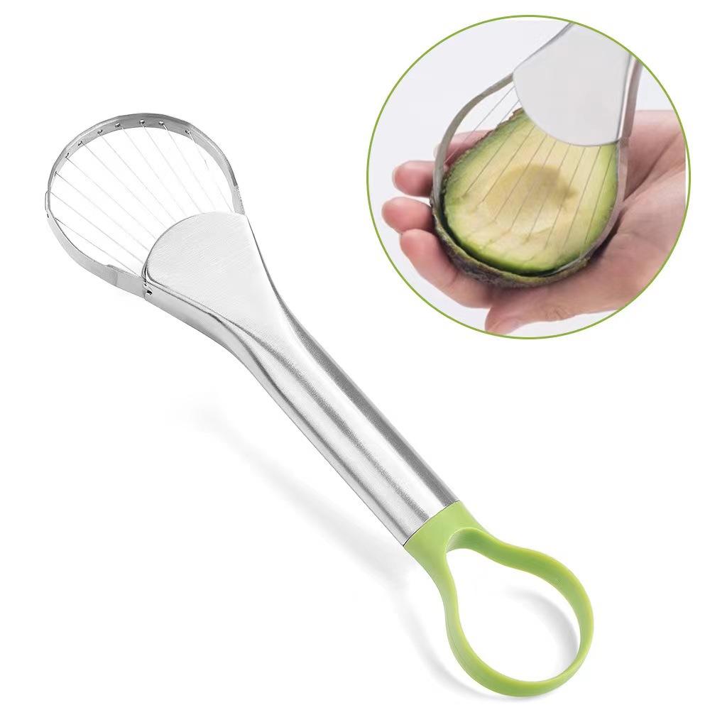 Dual Function Stainless Steel Avocado Tool 3-in-1 Slicer Corer Masher for Guacamole Prep Kitchen Gadget with Non Slip Grip