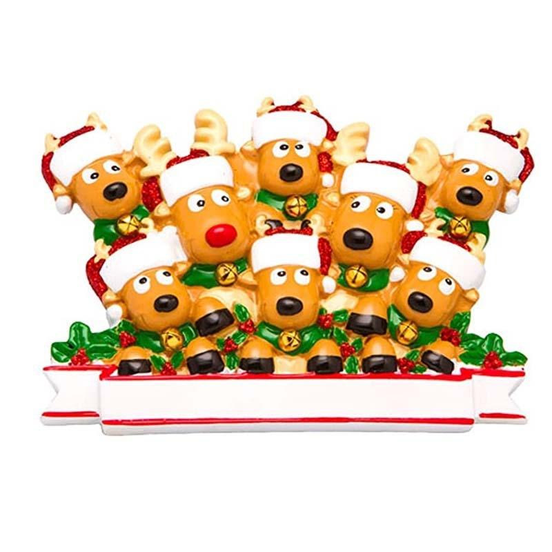 Charming Christmas Reindeer Heart Snowflake Resin Decoration Set For Festive Cheer