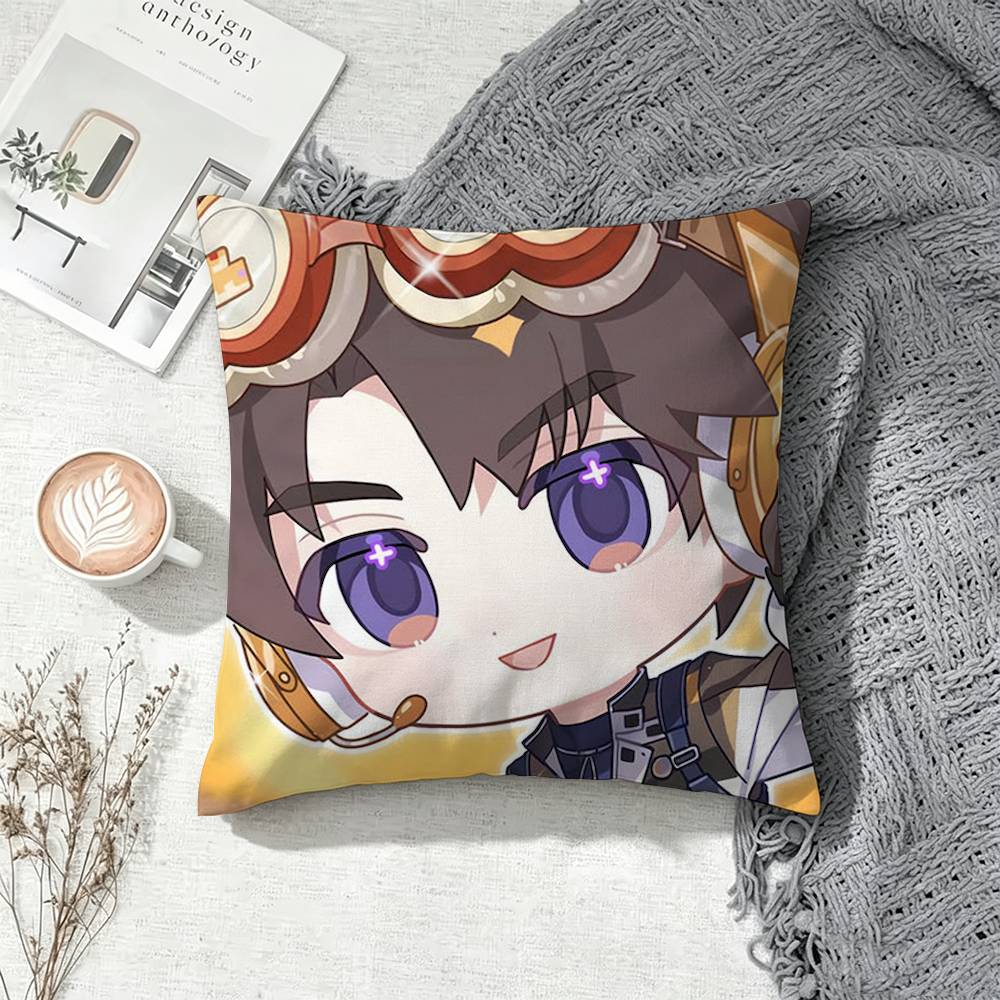 Cute Love and Deepspace Caleb Square Double-Sided Printed Pillow Case Sofa Cushion Cover Bedroom Bedside Decor