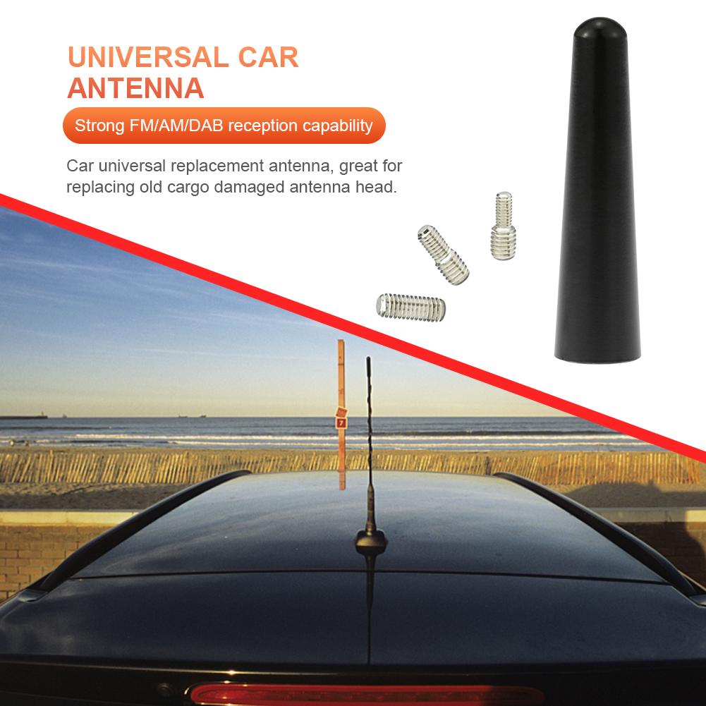 Universal Car Roof Antenna Mast Kit AM/FM/DAB Strong Radio Roof Mount Anti-noise Car Radio Rubber Antenna Mast Car Short Aerial