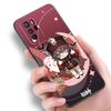 Hu Tao Genshin Impact Black Silicone Phone Case For Xiaomi POCO X3 X4 NFC F5 M3 M4 M6 X5 X6 Pro F3 F4 GT 5G C55 C65 M5