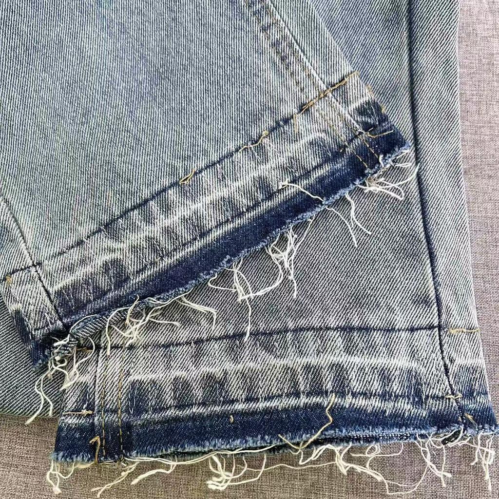 99150 CHROME HEARTS Pánské a dámské trendy džíny v americkém stylu s látkovými nášivkami, výšivkou, ležérní a módní high street kalhoty