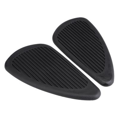 2 almohadillas de tracción antideslizantes para tanque de combustible de gasolina, protectores adhesivos para motocicletas retro. (Negro)