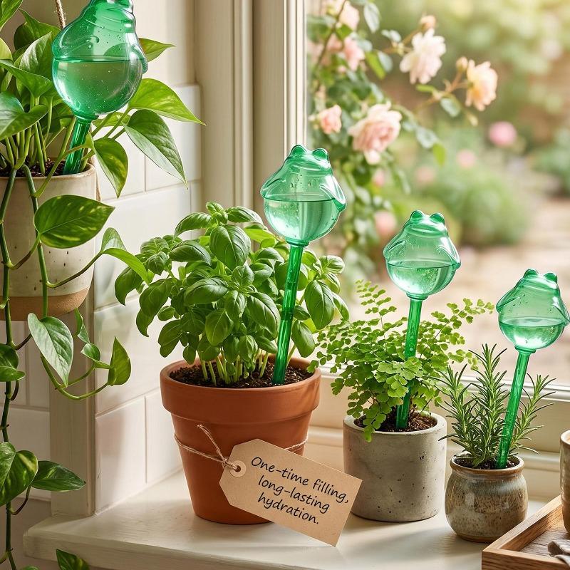 10/1x Automatic Watering Device Frog Plastic Ball Plant Self Drip Irrigation Tool Clever Lazy Flower Water Cans Vacation Supply