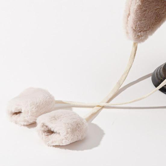 Plush Fisherman Hat with Detachable Ear Protection Windproof Rope Winter Hat Outdoor Activities Travel Cycling Warm Hat