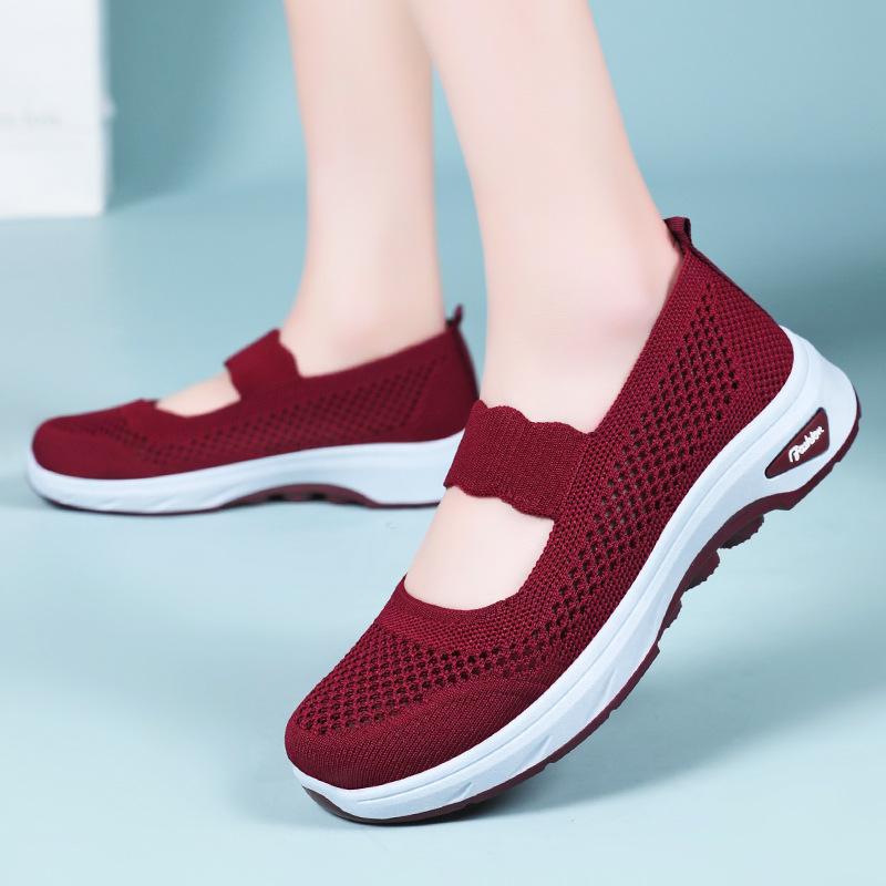 Knit Mesh Breathable Summer Sneakers for Women 2025 Lightweight Slip On Casual Shoes Woman Soft Sole Comfortable Walking Shoes