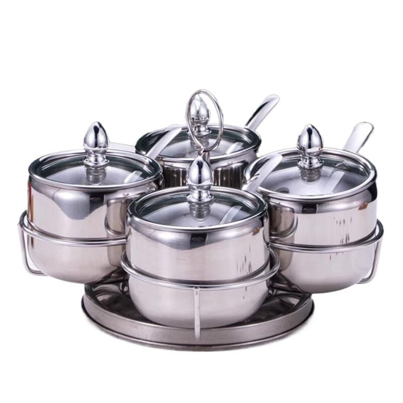 Edelstahl 3-stöckiges Gewürzregal mit Gläsern