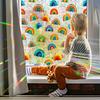 Lasergeschnittene Wohnzimmer Regenbogen Element Heimdeko Glasfenster Klebeaufkleber