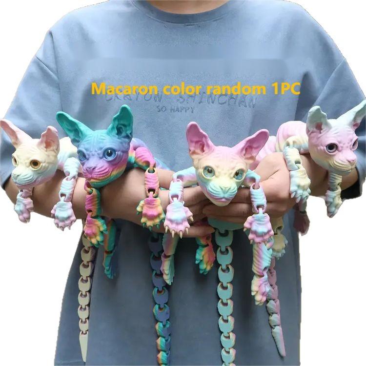 Home Decoration 50Cm3D Printing Sphinx Cat Animal Toy Realistic Hairless Doll Articulated Cat Plush Toy Cat Enthusiastcollection