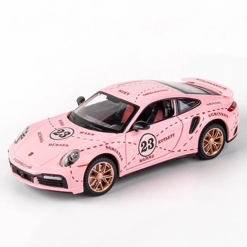 1:24 911 Turbo S GT3 RSR Toy Alloy Car Model Sound Light Pull Back Simulation Vehicle Model Collection Gifts for Friend