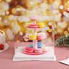 2pcs Transparent Packing Box Plastic Birthday Cake Packaging Box Multiuse Gift Packaging Box Clear Cake Box Bakery Wrapping Box
