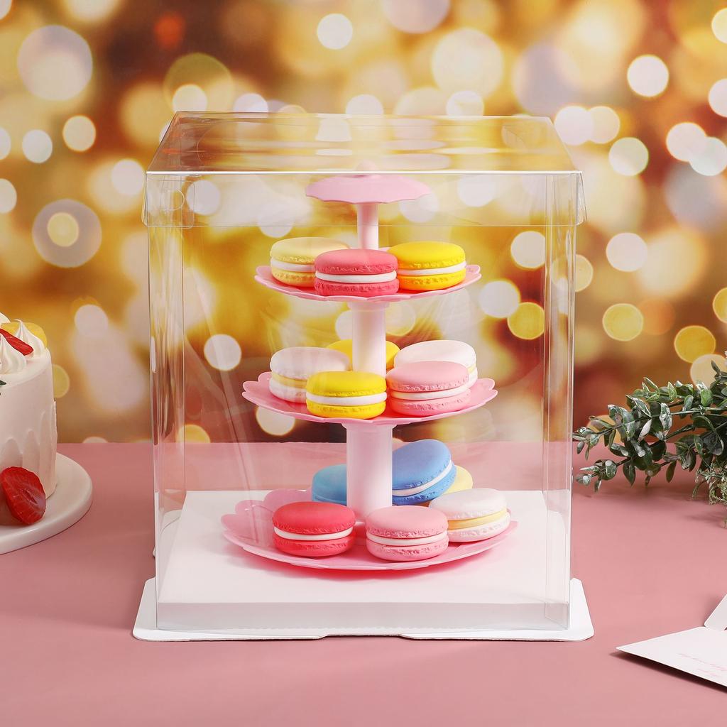 2pcs Transparent Packing Box Plastic Birthday Cake Packaging Box Multiuse Gift Packaging Box Clear Cake Box Bakery Wrapping Box
