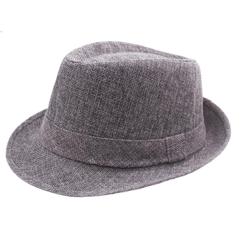 Linen Rolled-Brimmed Jazz Hat Summer British Retro Small Top Hat Outdoor Sun Hat
