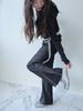 Mueum Flare Lace Stretch Pants (Black)