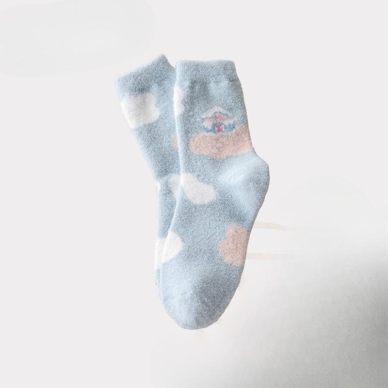 

Носки из кораллового флиса для женского осенне-зимнего тепла, носки до середины икры, зимние флисовые утолщенные махровые носки, носки из австралийского флиса, носки для сноубутсов 1 pair