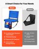 Stadium Seat, Folding Bleacher Chair with Back Support and Thick Cushion, Padded Stadium Seat for Bleacher Includes Shoulder Strap, Hooks, Cup Holder,