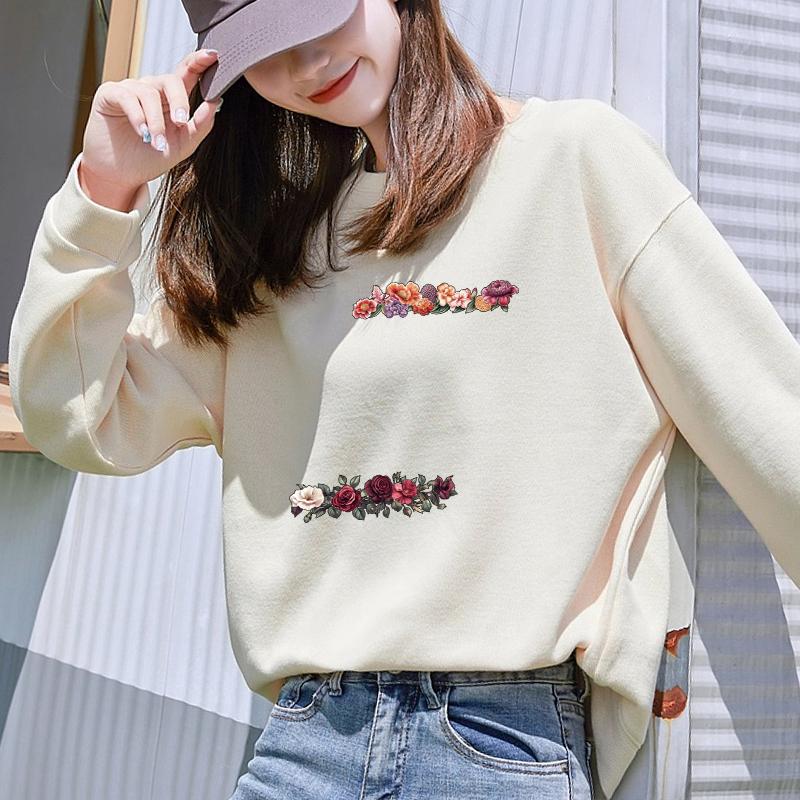 Naklejki z folii termotransferowej z kwiatami, łatwy nadruk na ręcznikach, naszywki termoprasowane, naklejki na odzież DIY, naszywki prezentowe termoprasowane