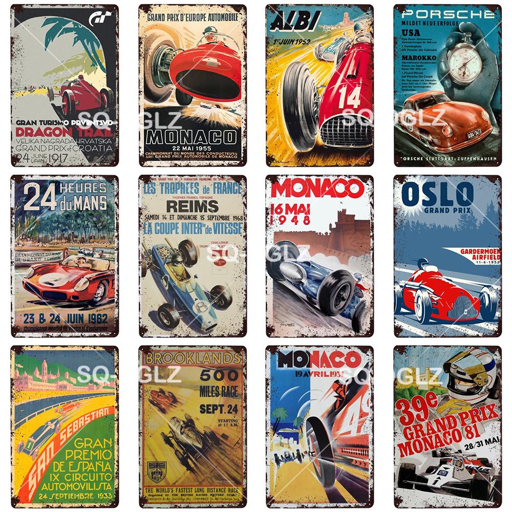 Brooklands Plaque Metal Sign Vintage Bar Decor Tin Sign Vintage Pub Bar Decor Metal Metalen Borden Racing Poster Plate