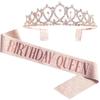 Bling Strass Kristall Krone Tiara Geburtstag Jahrestag Dekoration Alles Gute zum 18. 21. 30. 40. 50. Geburtstag Satin Schärpe Party Supplies