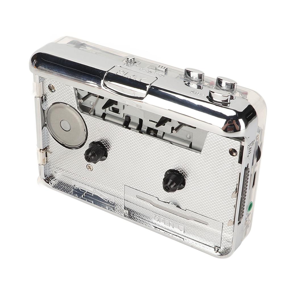 Cassette to MP3 Converter Retro HiFi Stereo Sound USB Cassette Tape Player with Transparent Shell