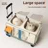 Good-looking Cat Carrier Backpack Multi-Pet Rolling Suitcase with Wheels Large Dog & Cat Travel Trolley Breathable Cats Carriers