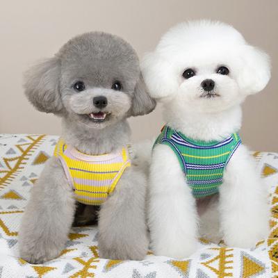 Pet Cat Small Dog Puppy Teddy Dog Clothes Striped Vest Spring and Summer Thin