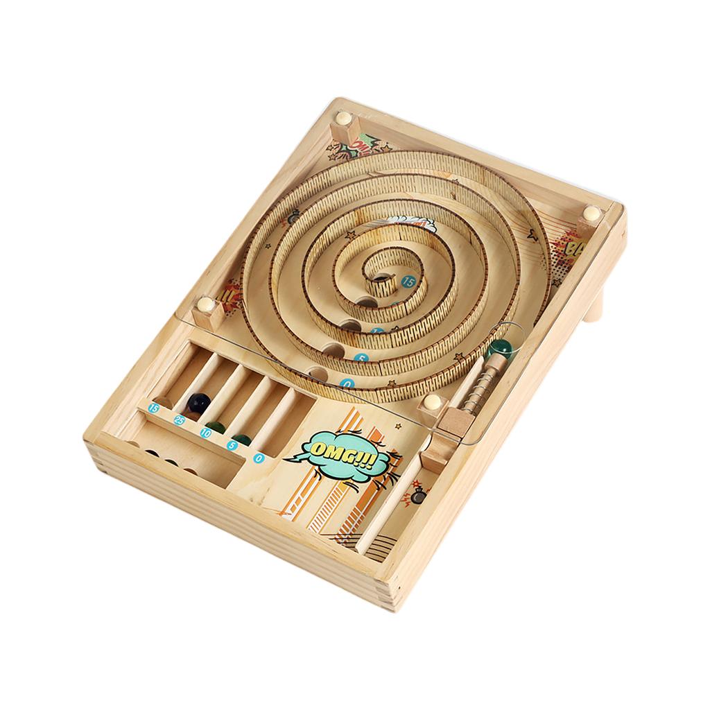 Wooden Pinball 3D Maze Children's Concentration Training Parent-child Interactive Desktop Educational Toy