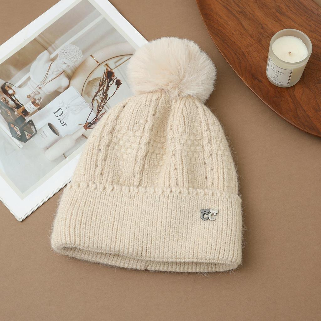 Hat Women's Winter Cycling Fleece Thickened Warm Wool Hat Ear Protector Knitted Hat