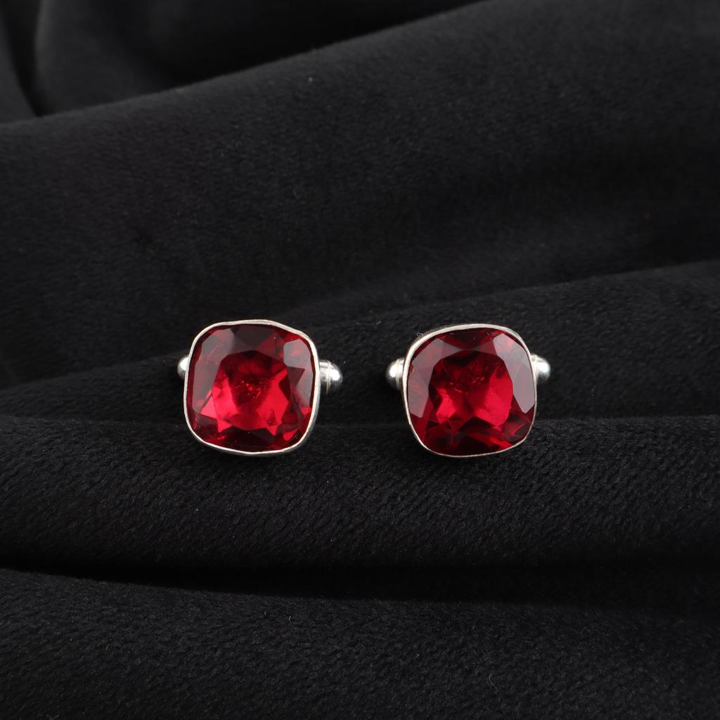 Rosa Rubellit Edelstein 925 Sterling Silber Handgemachter Schmuck Herren Anzug Manschettenknopf 1" Für Hochzeit CL-9-6