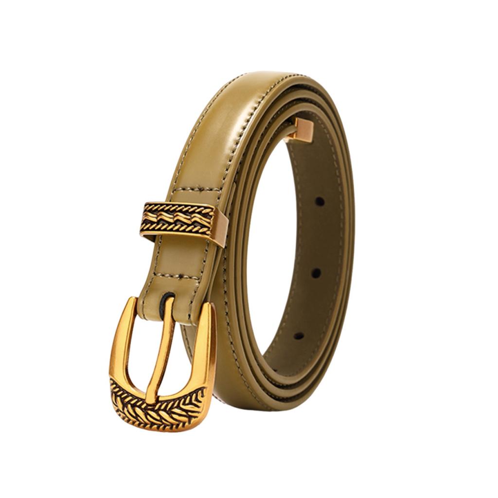 Damski Pasek z Prawdziwej Skóry Gładka Klamra Damski Cienki Pasek Modne Jeansy Spodnie Casual Sukienka Dekoracyjna Spódnica Damska