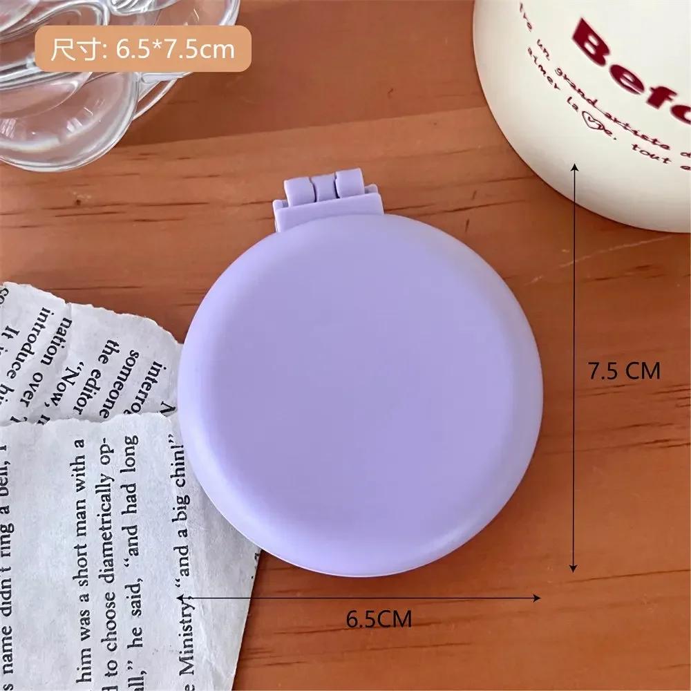 Solid Color Folding Comb with Makeup Mirror Traveling Portable Small Massage Comb Women Girl Air Cushion Hair Brush Styling Tool