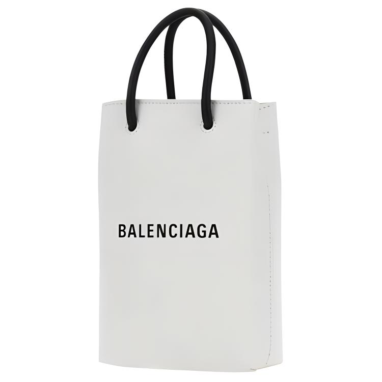 Balenciaga Letter Logo Tote Bag Women Tote Bags White 7577730AI2N9000