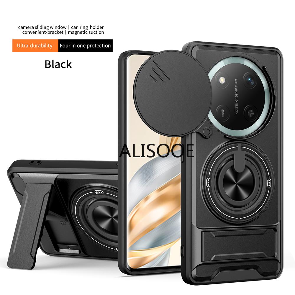 Funda for Honor X9C 5G Case Rotatable Slide Camera Protection Ring Stand Shockproof Cover Capa for Honor X9C 5G Funda