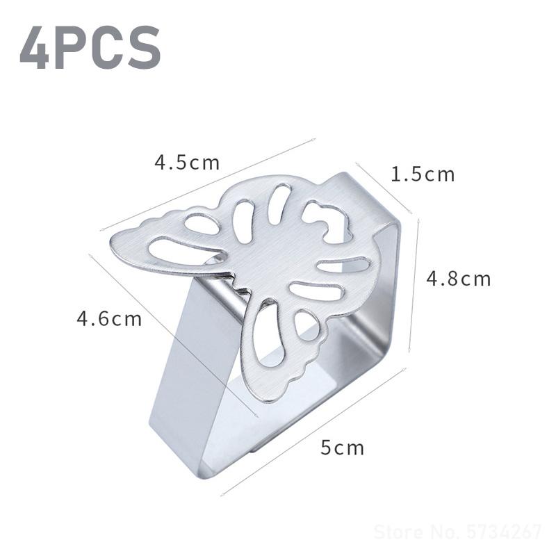 4PCS Stainless Steel Tablecloth Clips Silver Gold Leaf Butterfly Tablecloth Clamp Holder Table Clamps Picnic BBQ Wedding Decor