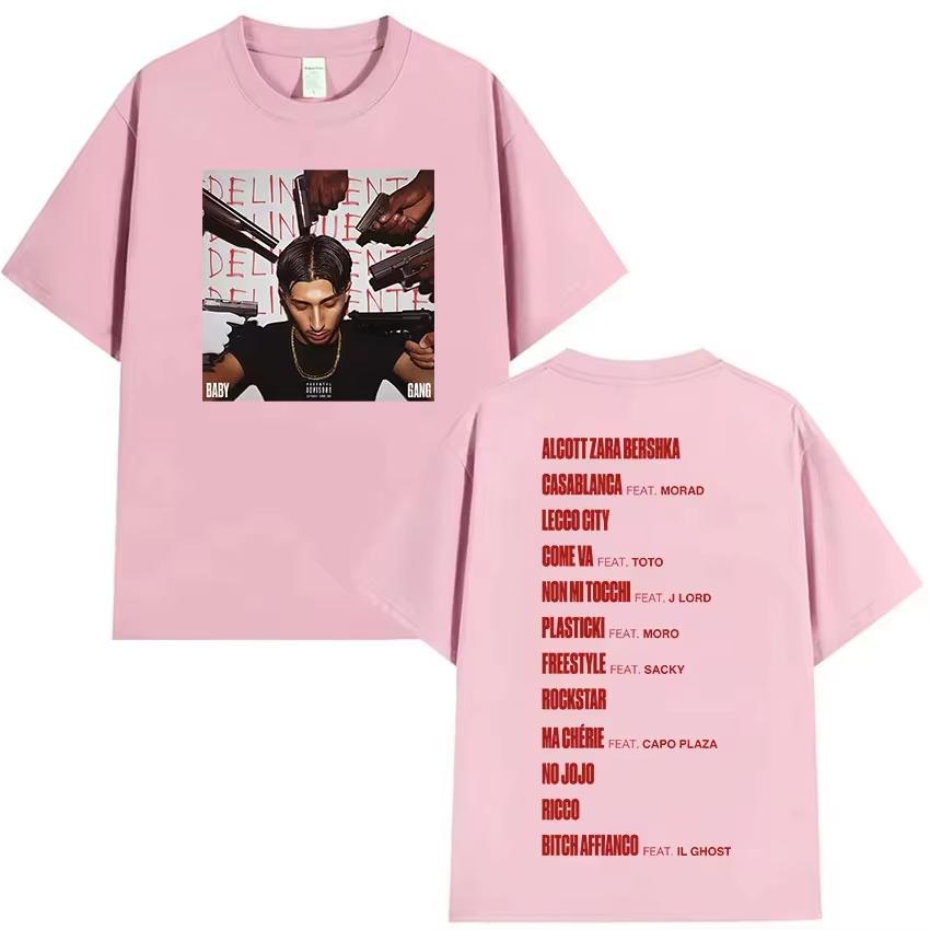 Rapper Baby Gang Album Graphic pure Cotton music Tshirt Men Retro 2026 New Summer Hip hop unisex Short sleeve shirt fan gifts