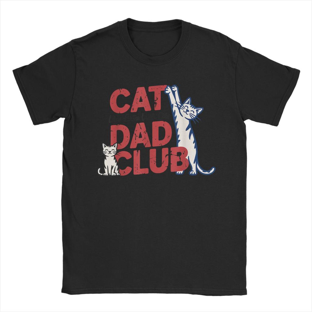 Cat Dad T-Shirt Funny Men Printed Short Sleeve Tees