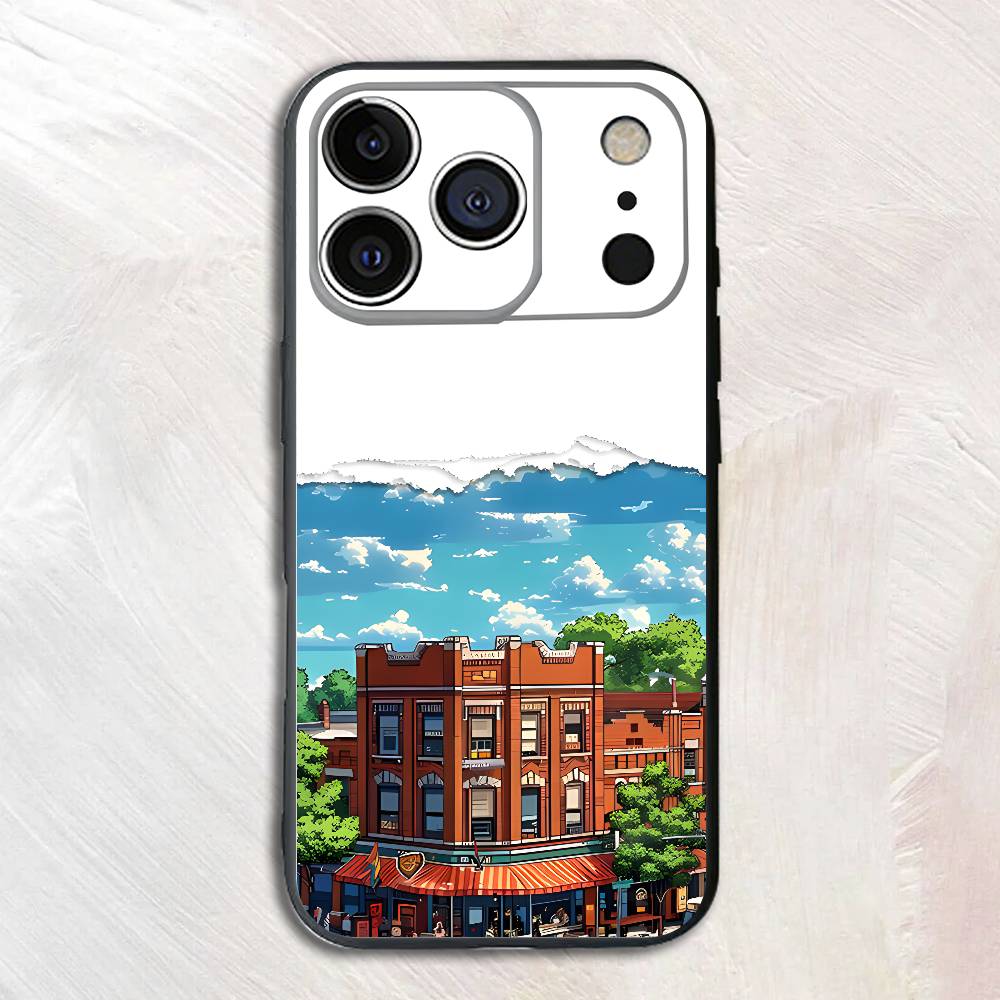 Nice Day Postcard Black Phone Case For IPhone 17 16 15 14 13 12 13 12 11 Pro Max Plus XS XR Silicone Soft Back Cover