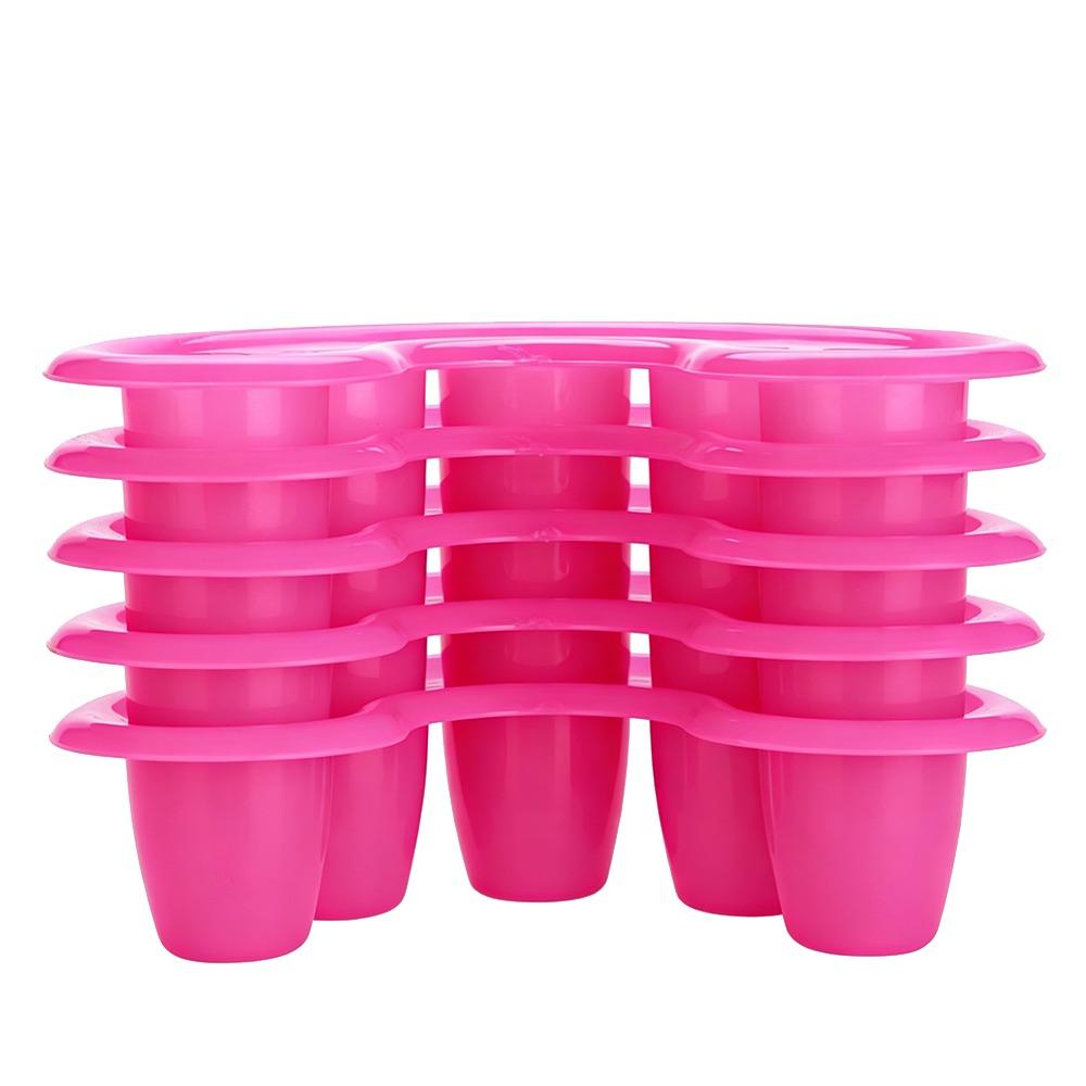 5pcs Five Holes Nail Gel Removal Bowl Rose Red Nail UV Gel Removal Bowl  Finger Soaking Treatment