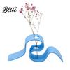 Living Room Plant Shelf 3D Printed Dried Flower Stand Curved Ribbon Vase Decorative Holder Bedroom Container Artificial Display Rack for