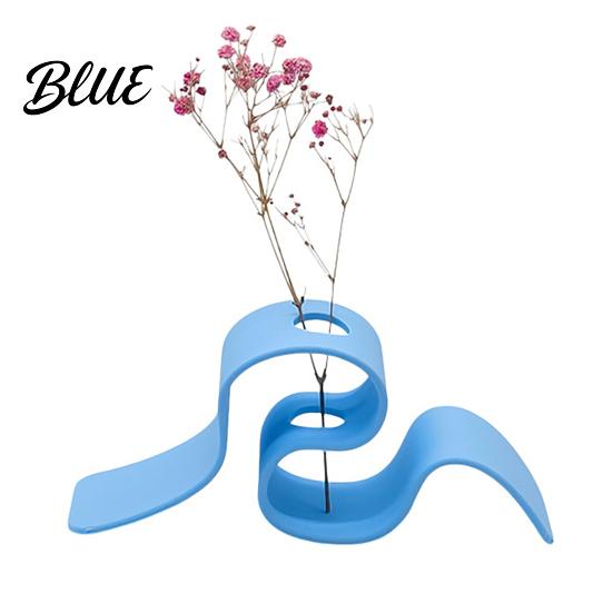 Living Room Plant Shelf 3D Printed Dried Flower Stand Curved Ribbon Vase Decorative Holder Bedroom Container Artificial Display Rack for