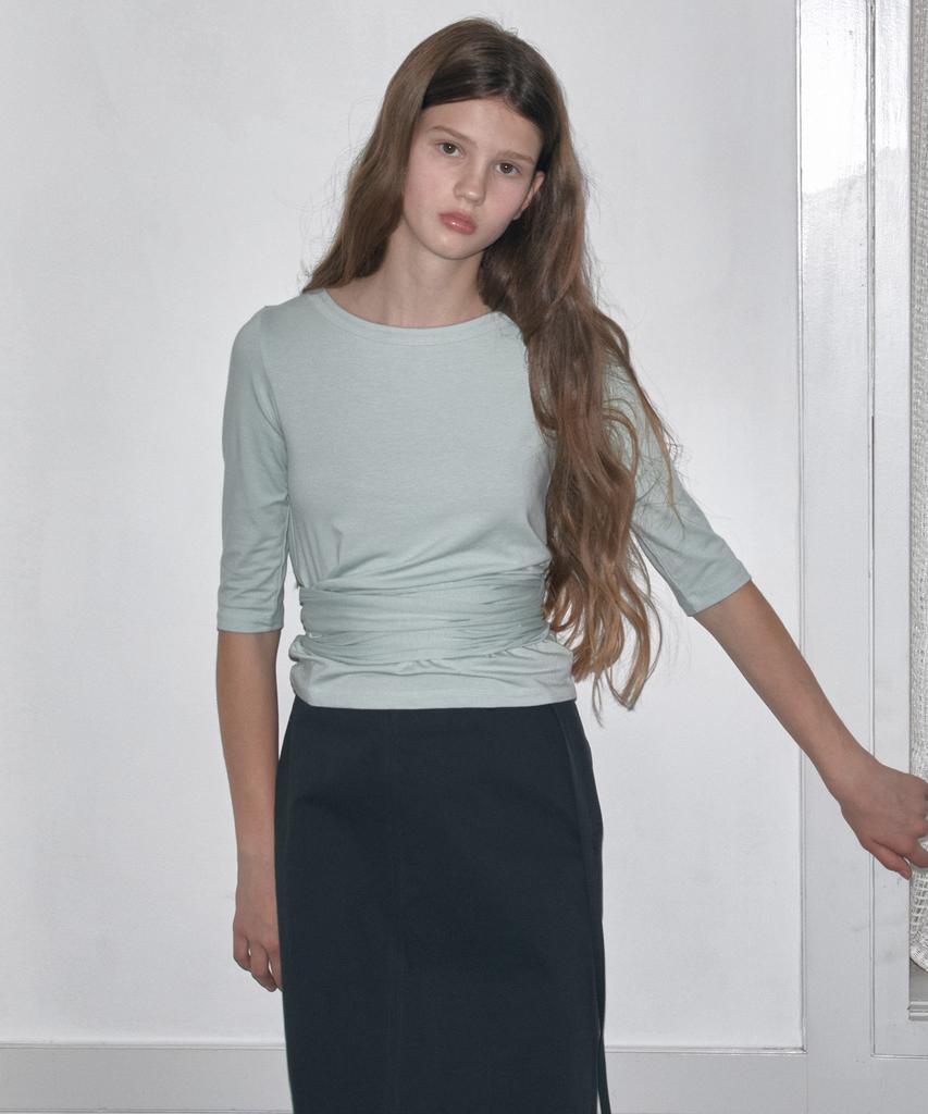 SO IR Strap Point Boat Neck T-Shirt - Mint