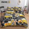 Duvet Cover Cartoon Excavator Tractor King Duvet Cover Cartoon Construction Truck Bedding Sets Vehicle for Children Room Decor