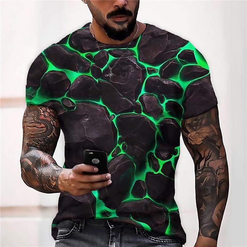 Men's Unisex Graphic Prints Crack Shirt T Shirt Tee Short Sleeve T Shirt 3D Print Crew Neck Shirt Designer Casual