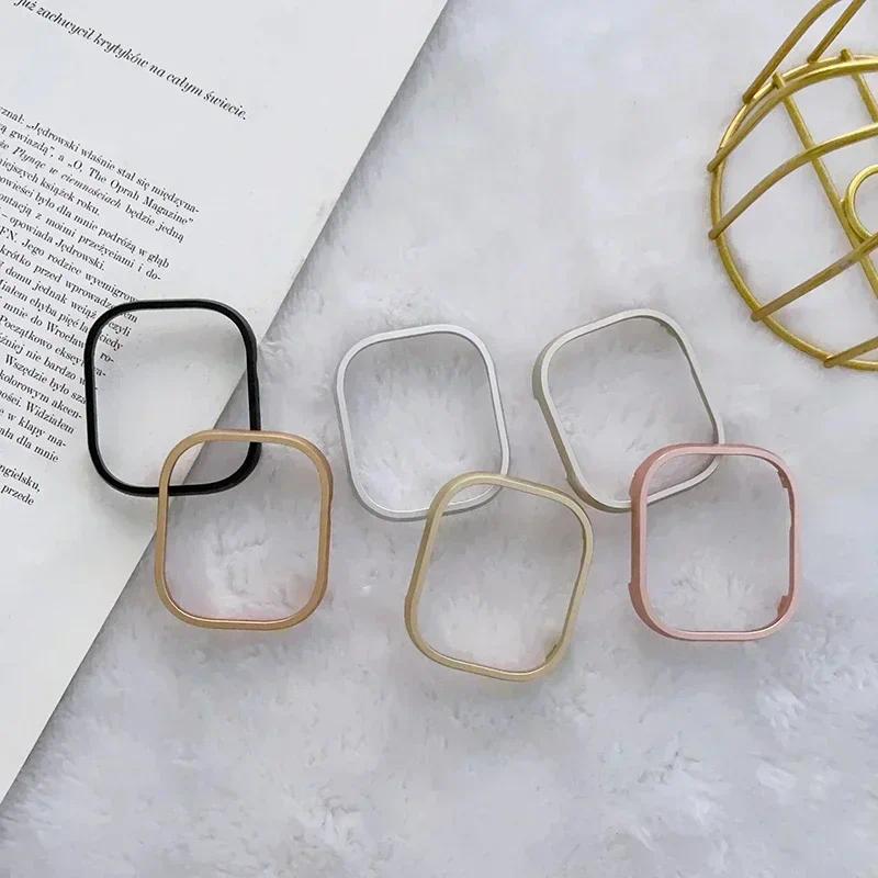 For iWatch SE Series 10 9 8 7 Cases Aluminum Gold Accessories for Apple Watch Case 46mm 42mm Metal Bumper Protective Cover Frame