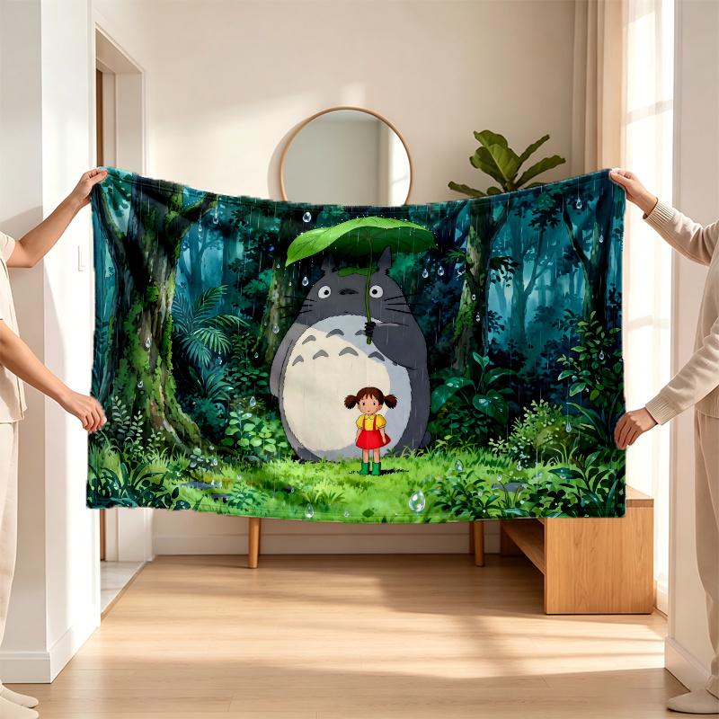 Mano kaimynas Totoro (37) Flanelinis pledas – švelnus akcentas miegamajam ir svetainei bei jaukia namų dovana