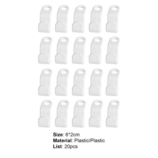 20Pcs/Set Practical Connectable Coat Hanger Hook Stable Waterproof Plastic Clothes Rack Hook for Home
