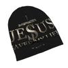 Biihudu Yeshua My Life Jesus Skull - Unisex Hip Hop Beanie Hat With "Jesus" Lettering, & Golden Design, Comfortable Stretch Fit